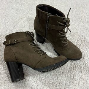 Brown Lace-Up Ankle Boots